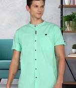 men's mandarin collar linen cotton party casual shirt | indowestern shirt for men