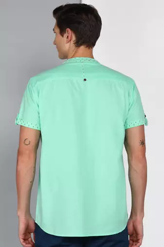 men's mandarin collar linen cotton party casual shirt | indowestern shirt for men