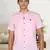 men's baby pink mandarin collar linen cotton party casual shirt | indowestern shirt for men