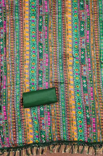Women's light green sequence embroidery zora silk cotton dress material