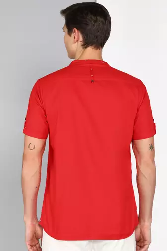 men's linen cotton mandarin collar party casual shirt | indowestern shirt for men