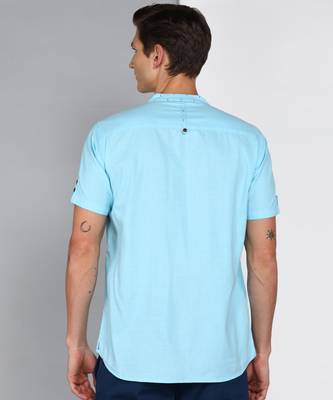 men's linen cotton casual shirt | chinese collar shirt | indowestern casual shirt 2