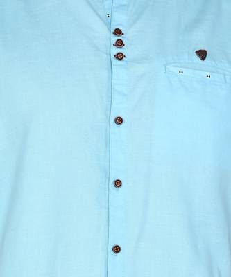 men's linen cotton casual shirt | chinese collar shirt | indowestern casual shirt 4