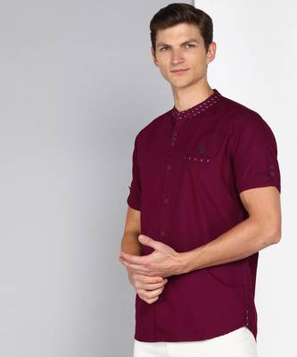 men's linen cotton mandarin collar party casual shirt | indowestern shirt for men 3