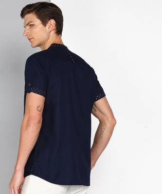 men's linen cotton mandarin collar party casual shirt | indowestern shirt for men 2