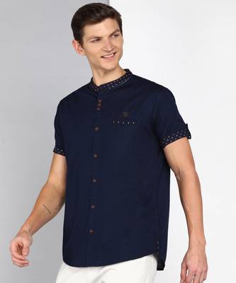 men's linen cotton mandarin collar party casual shirt | indowestern shirt for men 3