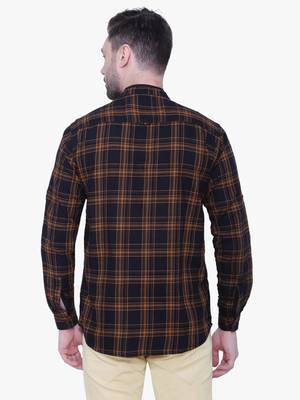 men's brown cotton twill casual kurta | checks kurta for men 2