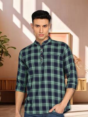 men's barn red lyocell long kurta | festive kurta for men 1