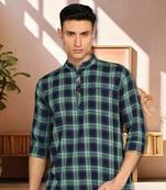 men's barn red lyocell long kurta | festive kurta for men