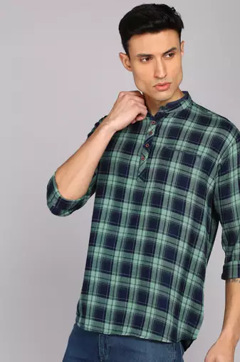 men's barn red lyocell long kurta | festive kurta for men