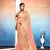 orange embroiderd tissue cotton silk blend saree with unstitched blouse piece