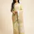 lime embroiderd pure cotton saree with unstitched blouse piece