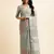 sky blue embroiderd pure cotton saree with unstitched blouse piece