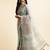 sky blue embroiderd pure cotton saree with unstitched blouse piece