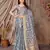 grey printed khadi silk blend saree with unstitched blouse piece