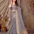 lavender printed khadi silk blend saree with unstitched blouse piece