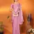 pink organza silk blend embroidered work saree with unstitched blouse piece