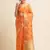 orange cotton silk blend embroidered work saree with unstitched blouse piece