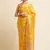 yellow cotton silk blend embroidered work saree with unstitched blouse piece