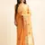 orange cotton silk blend embroidered work saree with unstitched blouse piece
