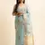 sky blue cotton silk blend embroidered work saree with unstitched blouse piece