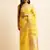 yellow cotton silk blend embroidered work saree with unstitched blouse piece