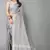 grey linen cotton embroidered work saree with unstitched blouse piece