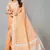 orange linen cotton embroidered work saree with unstitched blouse piece