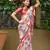 rust cotton digital print work saree with unstitched blouse piece