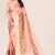 peach cotton embroidered work saree with unstitched blouse piece