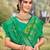 green silk woven work festival tassle saree