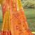 yellow silk woven work festival tassle saree
