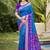 blue silk woven work festival tassle saree