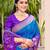 blue silk woven work festival tassle saree