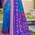 blue silk woven work festival tassle saree