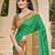 green silk woven work festival tassle saree