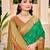 green silk woven work festival tassle saree