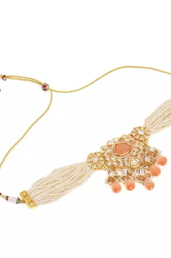 Gold-plated kundan set
