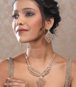 Gold and diamond statement necklace set