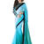 Sky Blue plain georgette saree with blouse