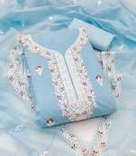 Women's sky blue embrodiered work with