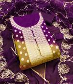 Women's multi designer weaving and fancy border organja jacquard dress material