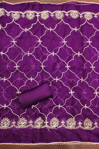Women's multi designer weaving and fancy border organja jacquard dress material