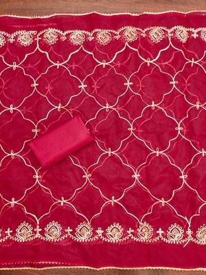 Women's multi designer weaving and fancy border organja jacquard dress material 4