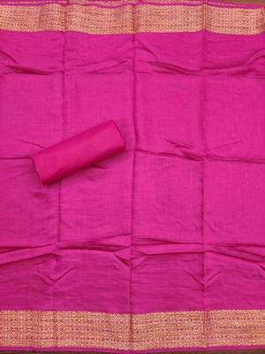 Women's pink sequence embroidery zora silk cotton dress material 4