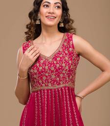 Pink embroidered ethnic set