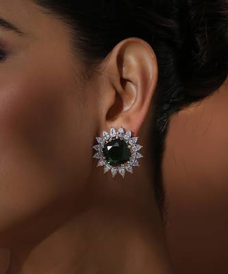 Green emerald studs 3