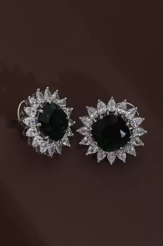 Green emerald studs