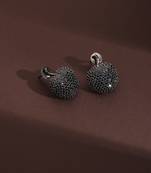 Black zirconia stud earrings