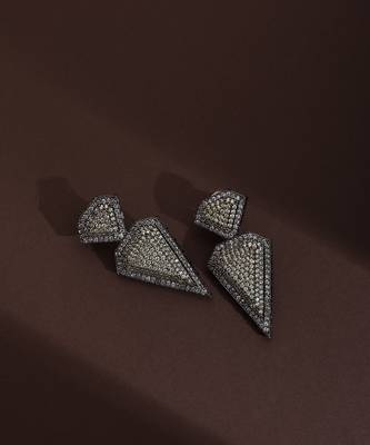 Champagne zirconia dangler earrings 1